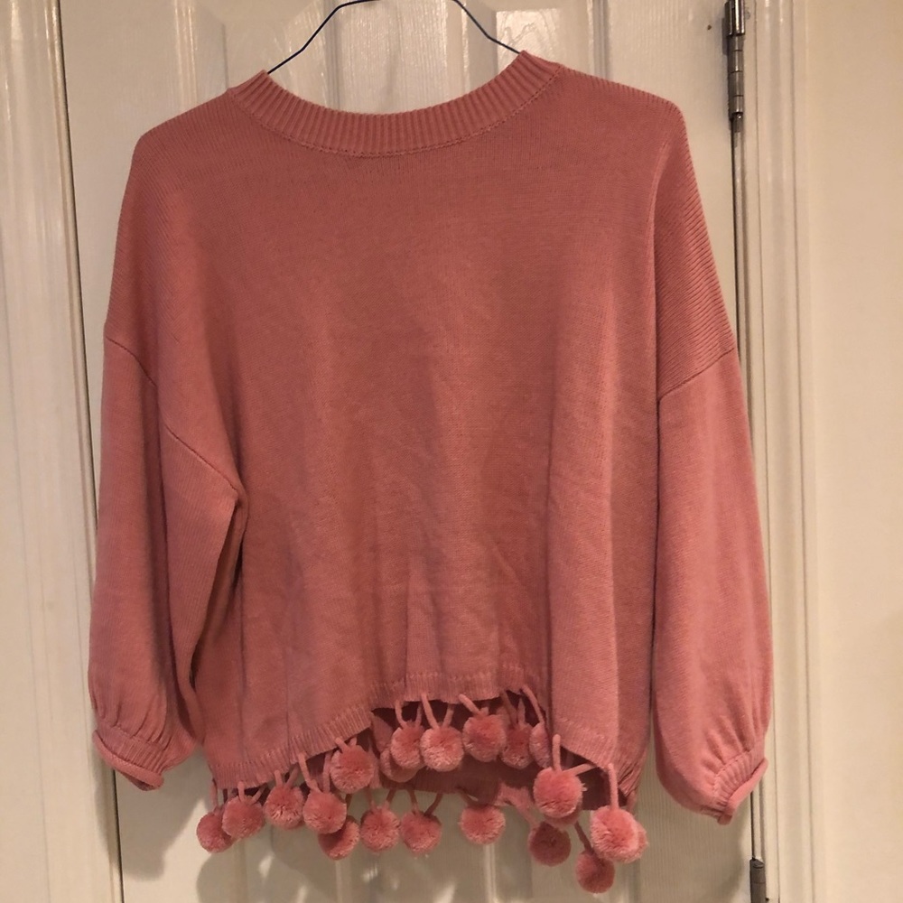 Pink Pom-Pom Sweater